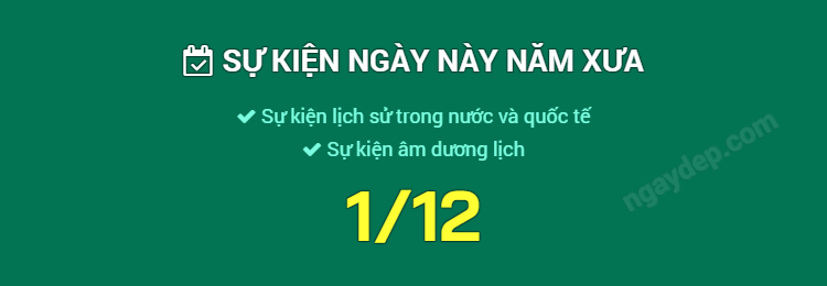 Sự kiện ngày này năm xưa ngày 1/12