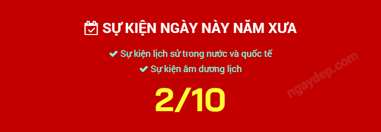 Sự kiện ngày này năm xưa ngày 2/10