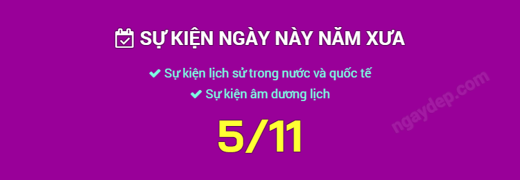 Sự kiện ngày này năm xưa ngày 5/11