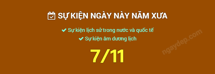 Sự kiện ngày này năm xưa ngày 7/11