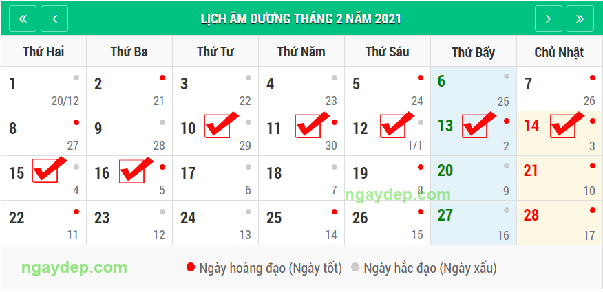 Lịch nghỉ Tết Âm lịch năm 2021