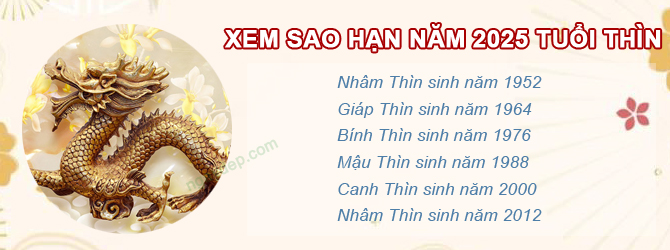 Bảng sao chiếu mệnh năm 2025 của tuổi Thìn